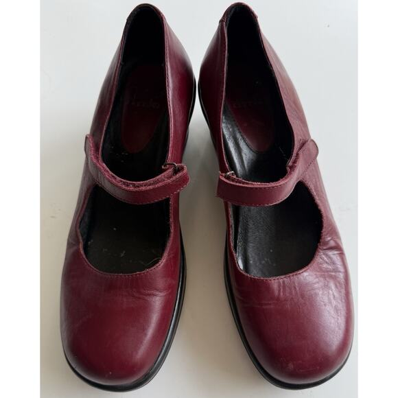 VTG Y2K Dansko Platform Mary Jane Women’s Sz 39 Oxblood Leather Twee Coquette - Picture 1 of 7